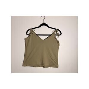 Abercrombie & Fitch Olive Tie-Strap Cami M Soft Stretch Minimalist Casual Summer